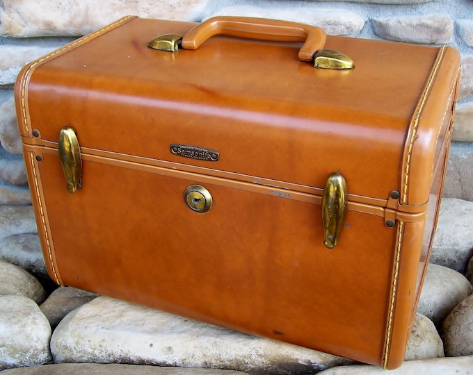Vintage SAMSONITE TRAIN CASE Lovely Carmel Color With Clean Interior Etsy