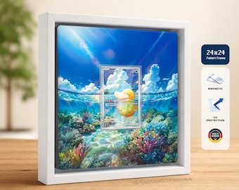 Pokémon Card Frame – Psyduck ASC 226 – Card Display Frame 24 x 24 cm with Magnet & Case