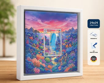 Pokémon Card Frame – Wailord JTG 162 – Card Display Frame 24 x 24 cm with Magnet & Case