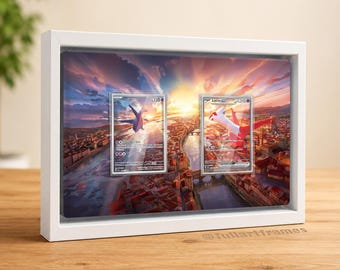 Pokémon double frame - Latias SSP 239 / Latios SSP 203 - Card Display Frame 34 x 24 cm with magnet & case