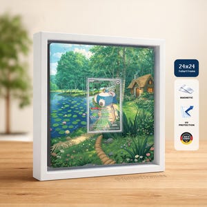 Pokémon Kartenrahmen – Relaxo / Snorlax SVP 051 – Card Display Frame 24x24cm mit Magnet & Case