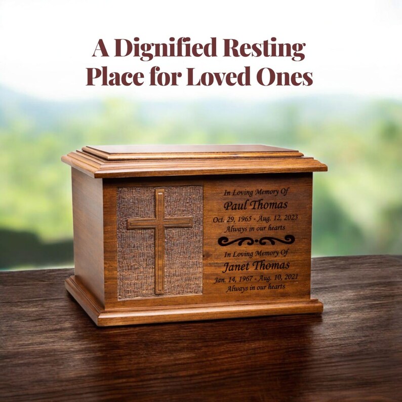 Urn Inscription Examples Personalized Wooden Cremation Urn for Human Ashes | Custom Engraved ...