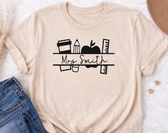 Personalized Teacher T-Shirt, Custom Name School Tee