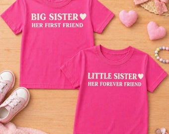 Conjunto a juego / Camiseta o sudadera de hermana mayor y hermana pequeña