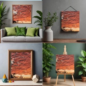 Sunset Sky Print, Dramatic Cloud Wall Art, Textured dusk photography, Nature Print