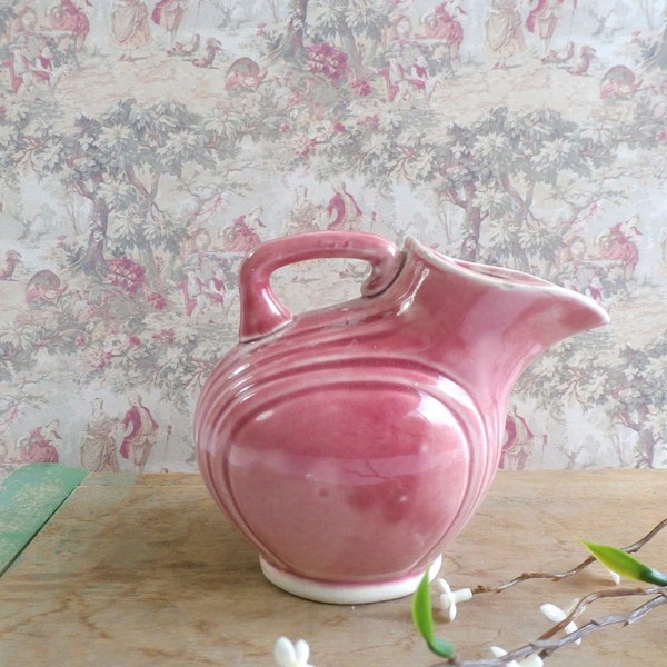 Vintage Creamer - Pink Pottery Pitcher - Vase - Rosy Pink - Vintage Pottery - Shabby Chic - Modern Farmhouse - Pink Creamer