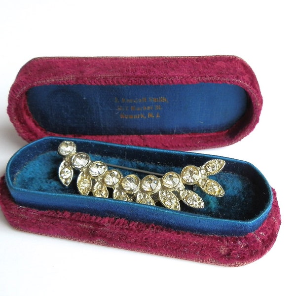 Antique Ring Box- Jewelry Case - Velvet Stickpin Box