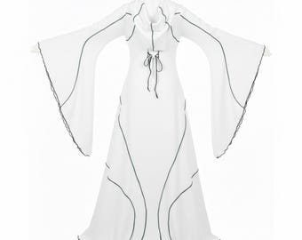 White Hooded Medieval Dress | Gothic Witch Costume