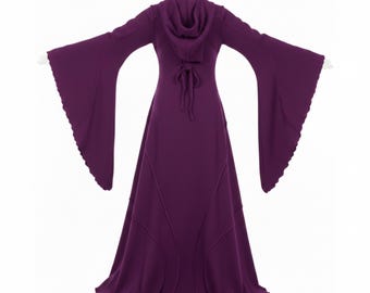 Purple Hooded Witch Dress | Medieval Gothic Gown, Fantasy Costume