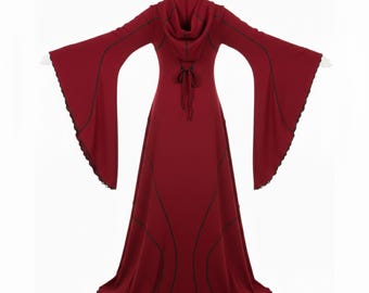 Red Hooded Medieval Dress | Gothic Witch Costume