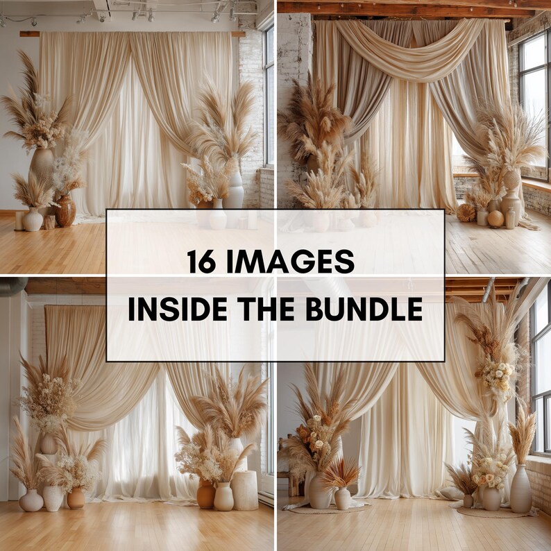Boho Backdrop PNG Set | 16 Neutral Studio Backgrounds - Etsy