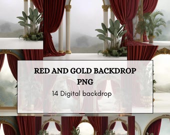 Red and Gold Backdrop PNG – 14 Royal Luxury Digital Backgrounds