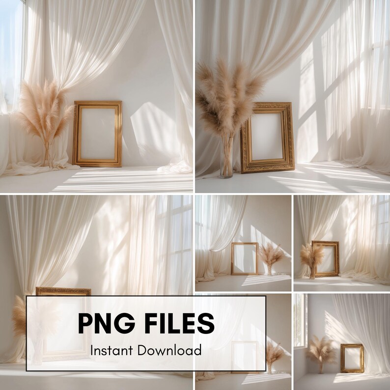 Neutral Boho Studio Backdrop PNG | Minimal Beige Photography Background ...