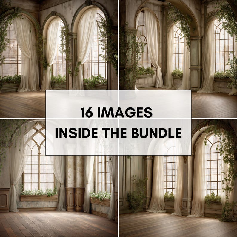 Window Well Backdrops Vintage Arched Window Backdrops 16 PNG | Classic Studio Photography ...