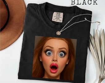 Funny Distressed Doll Face Meme T-Shirt, Weird Gen Z Shirt, Sarcastic Leave Me Alone Tee, Unhinged Viral Internet Humor Gift, Comfort Colors