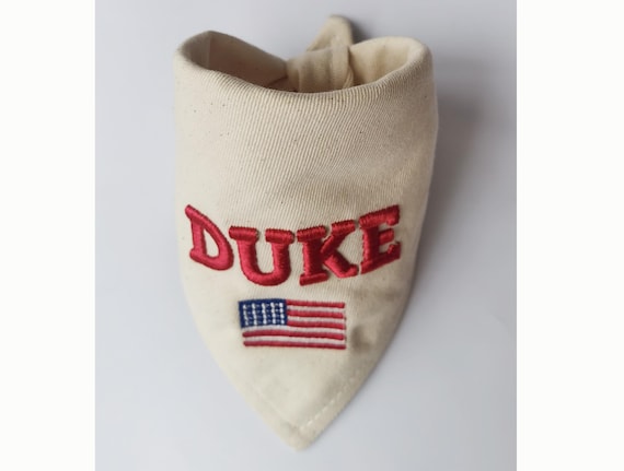 Custom Dog Bandana Personalized, Embroidered Cotton Pet Scarf, USA World Cup Team Spirit Dog Bandana, Patriotic Dog Accessory