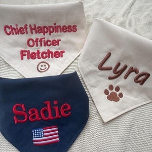Custom Dog Bandana Personalized, Embroidered Cotton Pet Scarf, USA Team Spirit Dog Bandana, Patriotic Dog Gift image 6