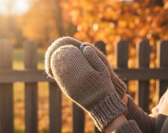 Chunky Knit Mittens Pattern, Intermediate Winter Gloves (PDF Pattern)