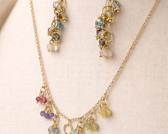 LYRÉA Jewelry Set – Gold-tone charm necklace & earrings – Delicate boho jewelry