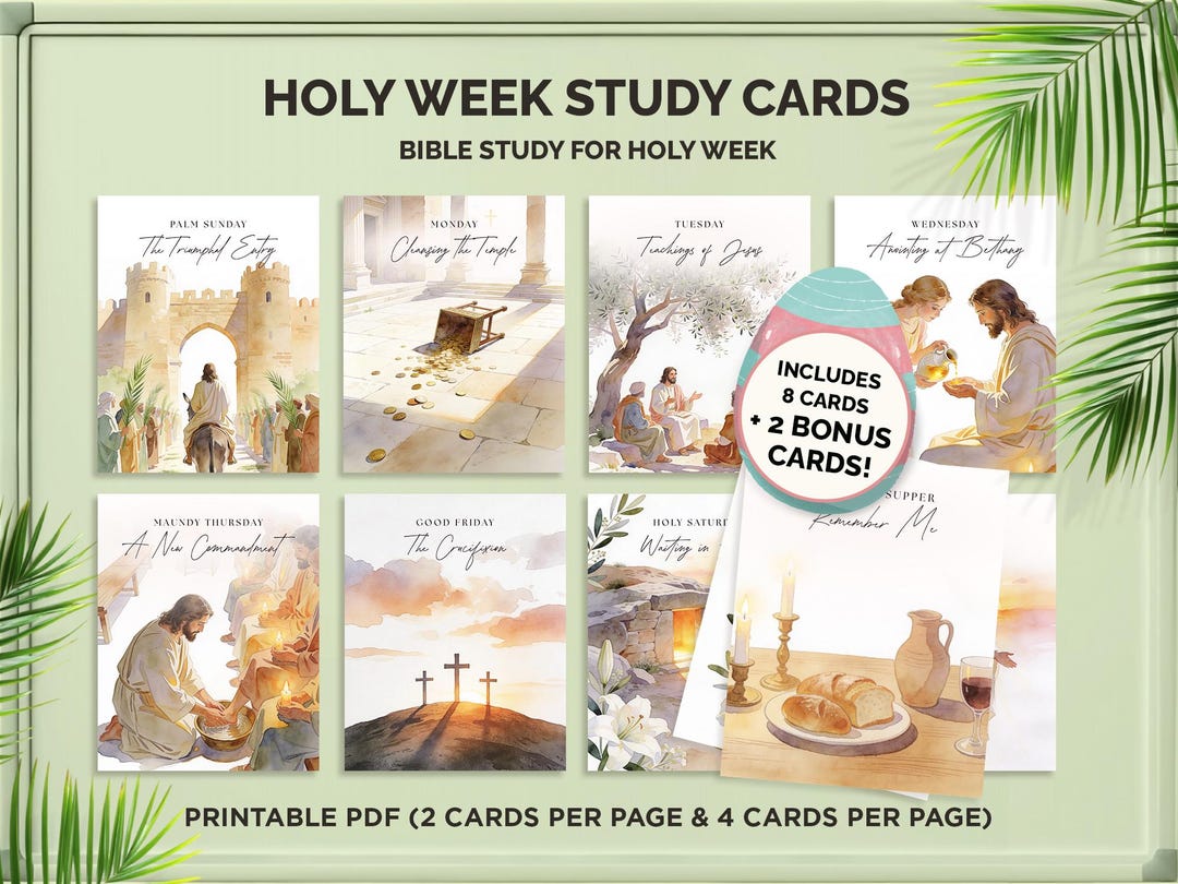 LDS Holy Week Scripture Study Cards | Easter Devotional Reflection ...