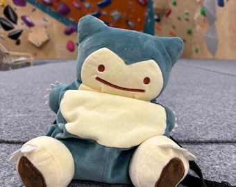 Snorlax Ditto Chalk Bag for Bouldering, Rock climbing, Gifts for climber, Handmade Plush Climbing