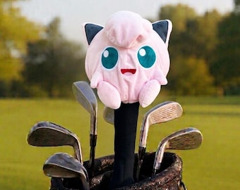 Jigglypuff Golf Head Cover, Cute Plush Driver Headcover for 460cc Woods & Hybrids, Golf Gift for Her, Kawaii Golf Gift