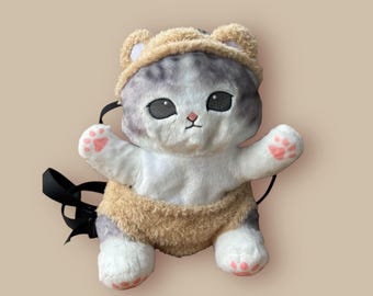 Plush Cute Cat Chalk Bag for Bouldering, Rock climbing, Gifts for climber