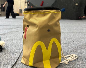 Fast Food Chalk Bag for Bouldering, Chalk Bucket for Rock climbing, Gifts for climber
