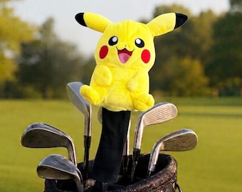 Pikachu golf head cover - Hybrid, Plush Rescue Club Headcover, Funny Golf Gift for Him or Her