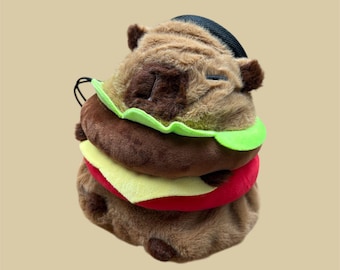 Capybara Burger Chalk Bag for Rock climbing, Bouldering, Handmade Plush Climbing