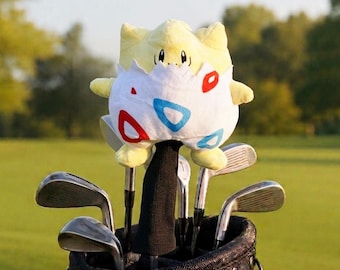 Togepi Golf Head Cover, Cute Plush Driver Headcover for 460cc Woods & Hybrids, Kawaii Golf Gift for Him or Her