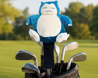 Snorlax Golf Head Cover, Chunky Plush Driver Headcover for 460cc Woods & Hybrids, Funny Golf Gift for Him, Golf Bag
