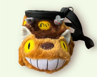 Cat Bus Chalk Bag (Small Size) | Anime Plush Bouldering Bag | Kawaii Climbing Gear | Unique Gift for Rock Climbers