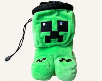 Minecraft Creeper Chalk Bag for Bouldering, Rock climbing, Gifts for climber, Handmade Plush Climbing