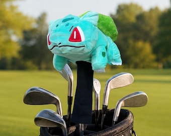 Bulbasaur Hybrid Golf Head Cover, Cute Plush Rescue Club Headcover, Funny Golf Gift for Him or Her