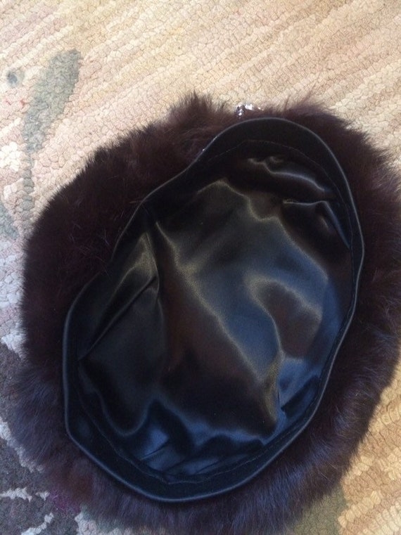 Vintage Brown Fur Hat Headband 1950s 1960s Mink F… - image 9