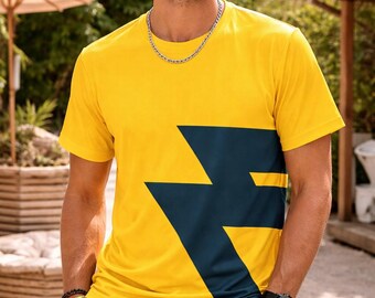Slate Lightning Bolt T-Shirt | Geometric Slash Graphic Tee