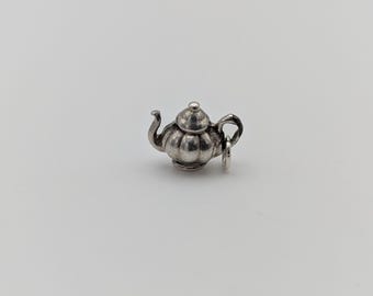 Vintage 925 Sterling Silber Teekanne Teekessel Charme-Armband-Anhänger-Halskette Schmuck Geschenk