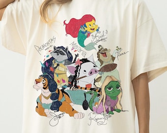 Funny Disney Princess Sidekicks Cosplay Shirt , Animal Companions Dressed As Princesses Tee , Vintage Disneyland Family Vacation Top