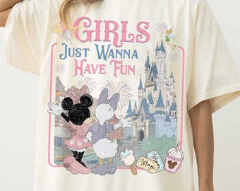 Vintage Meet Me On Main Street Comfort Colors Shirt, Minnie Daisy Disney Girls Trip Tee, Magic Kingdom Family Trip 2026