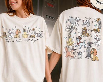 Disney Dogs Group Comfort Colors Shirt, Disneyland Pluto Pongo Copper Dog Lovers Tee, Disney World Family Vacation Matching Shirt 2026 Gift