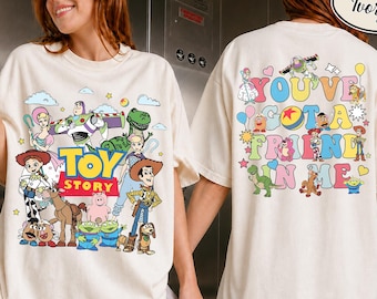 Retro Toy Story 2 Sided Comfort Colors Shirt,Woody Etch Lenny Mr Spell Shirt, You've Got A Friend In Me Disney Family Trip Tee Vacation 2026