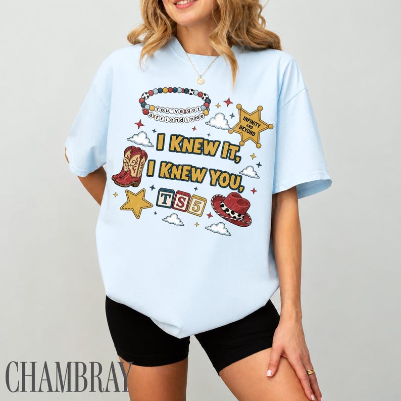 Toy Story 5 Comfort Colors Shirt, You’ve Got A Friend In Me Tee, Retro Toy Friends Music Fan Gift, Disney Pixar Family Trip Shirt 2026 Chambray/ Light Blue