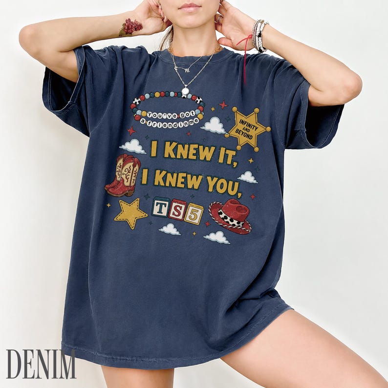 Toy Story 5 Comfort Colors Shirt, You’ve Got A Friend In Me Tee, Retro Toy Friends Music Fan Gift, Disney Pixar Family Trip Shirt 2026 Denim/ Navy