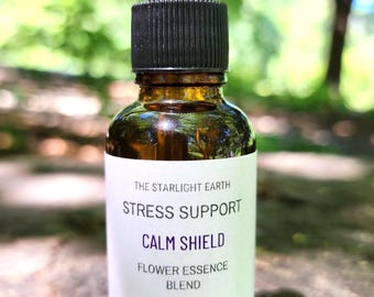 Calm Shield Flower Essence Blend - Calming, Soothing, Grounding for Frazzled Nerves in Current Times