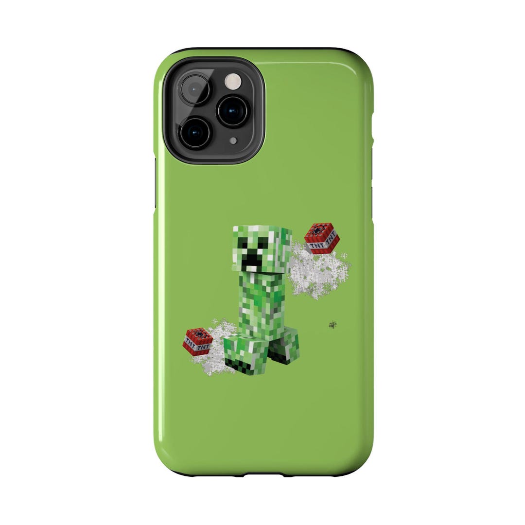 Minecraft Creeper With TNT Phone Case | Pixel Explosion Green ...