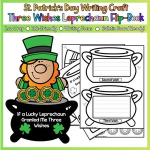 Lavoretto per la festa di San Patrizio / Libro sfogliabile con scrittura di tre desideri di folletti - Bassa preparazione