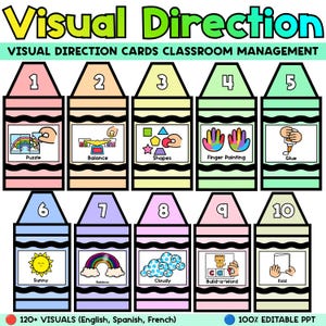 Autism Visual Schedule, ADHD Daily Routine Chart, SPED Classroom Management, Editable Picture Direction Cards, Special Education Printables