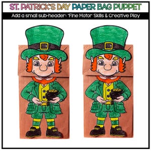 Papperspåsedocka i pysslingstil | Pyssel och finmotorik för St. Patricks dag