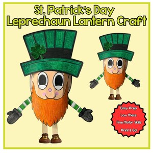 Manualidad de linterna de duende para el Día de San Patricio / Actividades de marzo y tablón de anuncios